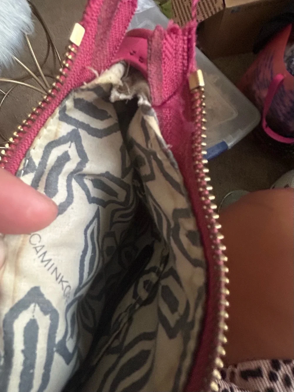 Hot Pink Leather Crossbody Bag with Chain Strap SEE DESCRIPTION